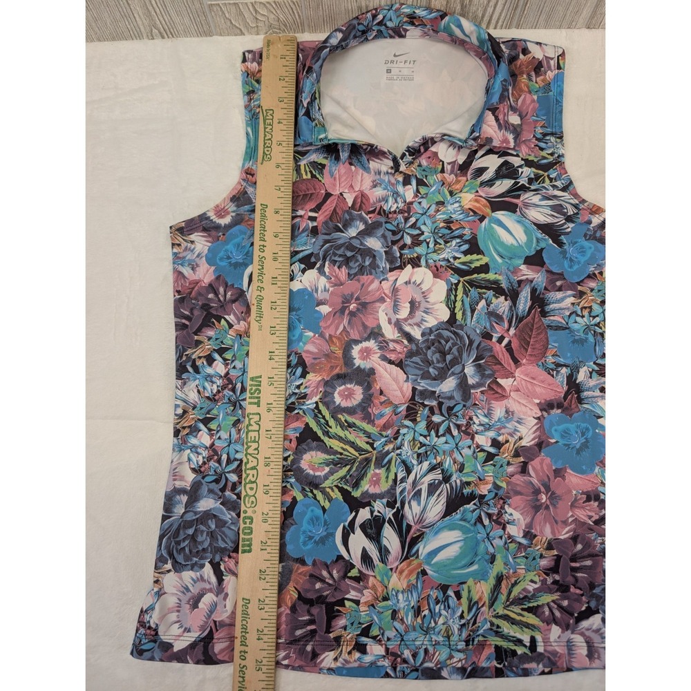 Nike Golf Dri-FIT Sleeveless Polo Shirt Women Medium Floral Athleisure Tropical - Picture 6 of 8